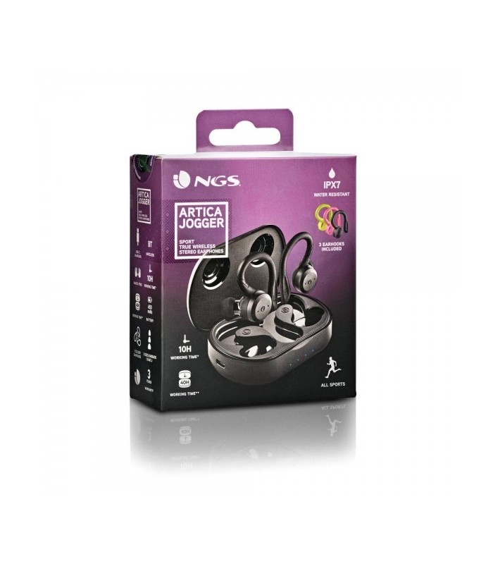 AURICULARES INALAMBRICOS DEPORTIVOS NGS ARTICA JOGGER - INGLUYE 3 SUJECCIONES COLORES
