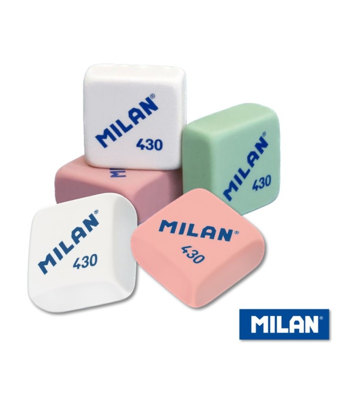 GOMAS DE BORRAR CUADRADAS MILAN 430 PACK 4 UNIDADES - COLORES SURTIDOS