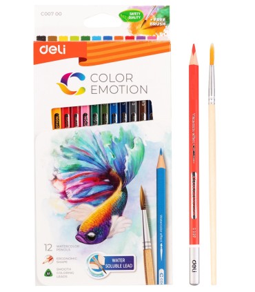 LAPIZ TRIANGULAR DELI ACUARELABLES 12 UND