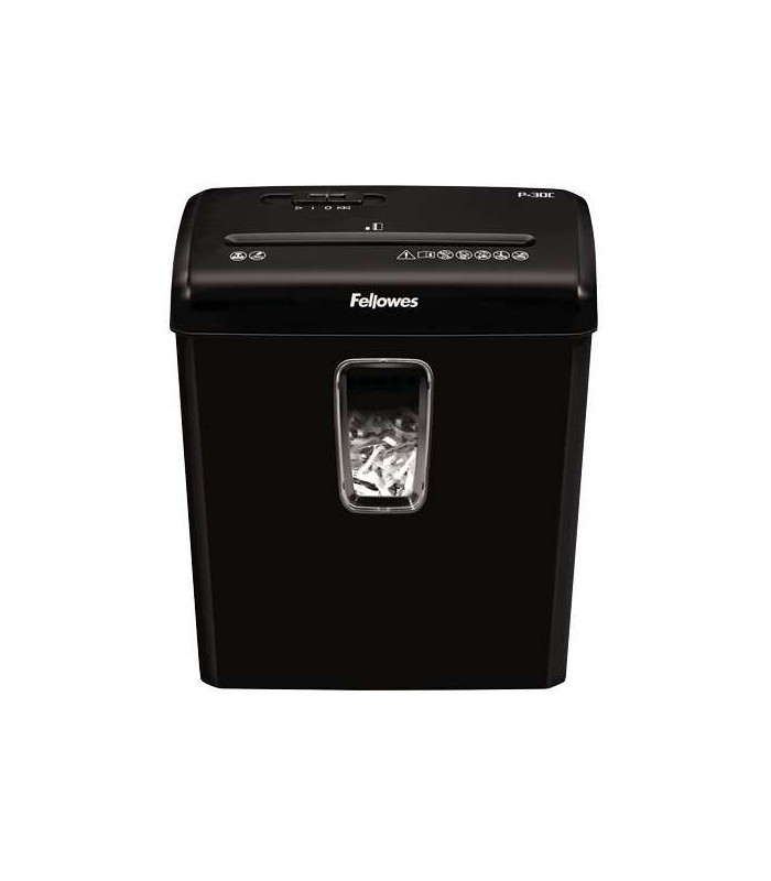 DESTRUCTORA FELLOWES POWERSHRED P-30C NEGRA - DESTRUYE HASTA 6 HOJAS - CORTE EN PARTICULAS