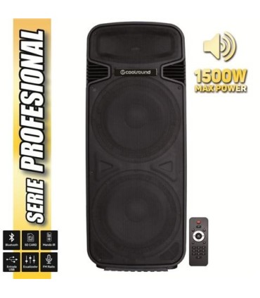 ALTAVOZ AUTOAMPLIFICADO COOLSOUND PRO 500 450W RMS 2x15" - BLUETOOTH, USB, SD, RADIO FM   