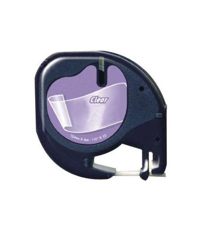 CINTA COMPATIBLE DYMO LETRATAG 12267 TEXTO NEGRO - FONDO TRANSPARENTE S0721530 12mm X 4m