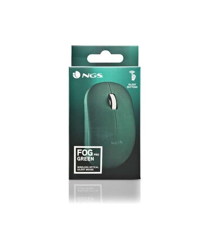RATON OPTICO INALAMBRICO NGS FOG PRO VERDE - TECLAS SILENCIOSAS - USO AMBIDIESTRO
