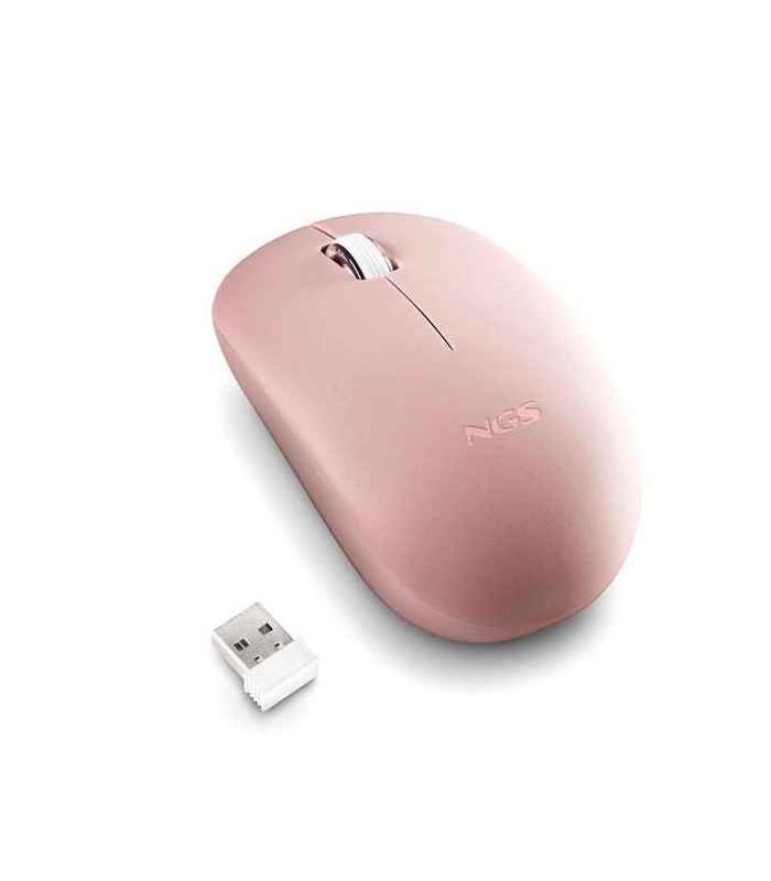 RATON OPTICO INALAMBRICO NGS FOG PRO ROSA - TECLAS SILENCIOSAS - USO AMBIDIESTRO