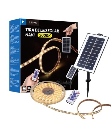 TIRA LED SOLAR NAVI LUZ CALIDA 3000K SMD2835 300 LUMENES IP68 - 5 METROS