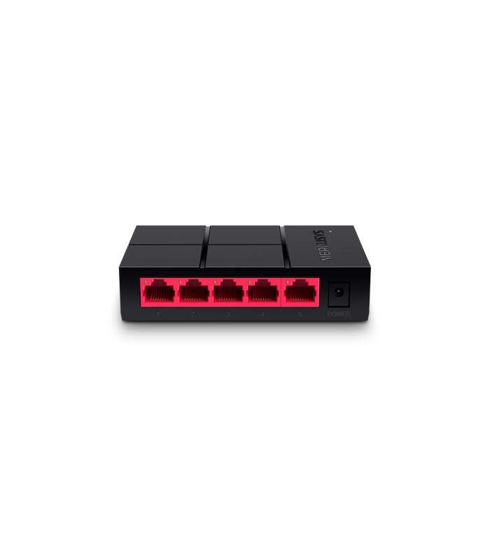 SWITCH MERCUSYS 5 PUERTOS GIGABIT RJ45 10-100-1000Mbps - DISEÑO COMPACTO - PLUG & PLAY