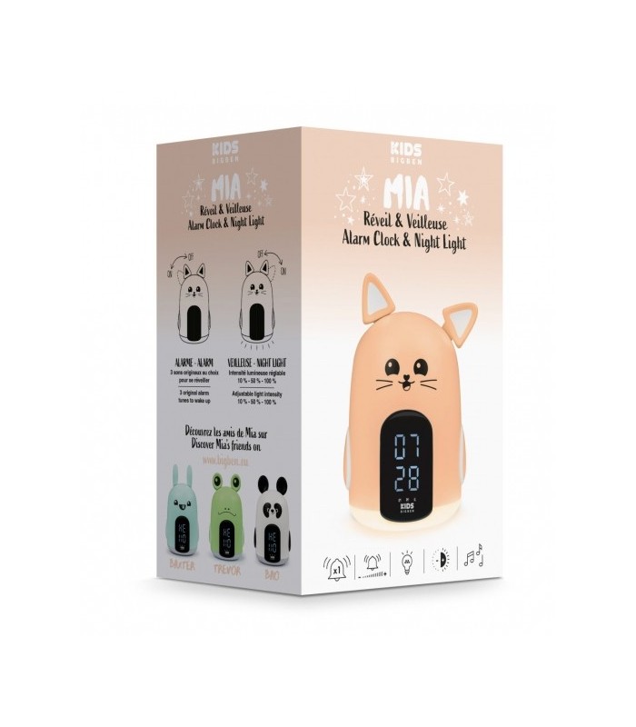 RELOJ DESPERTADOR TACTIL BIGBEN KIDS GATO NARANJA - TACTIL - LUZ NOCTURNA
