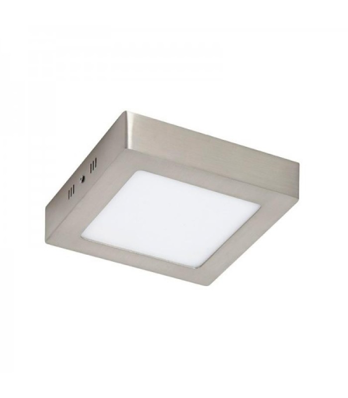 PLAFON BM LED CUADRADO 6W MARCO PLATA LUZ BLANCA 6000K-6500K 460 LUMENES