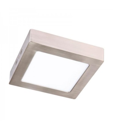 PLAFON BM LED CUADRADO 12W MARCO PLATA LUZ NEUTRA 4000K-4500K 1160 LUMENES