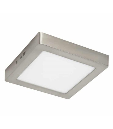 PLAFON BM LED CUADRADO 18W MARCO PLATA LUZ BLANCA 6000K-6500K 1440 LUMENES