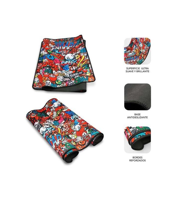 ALFOMBRILLA DE ESCRITORIO GRAFFITI SUBBLIM 900x400x3mm - BASE ANTIDESLIZANTE