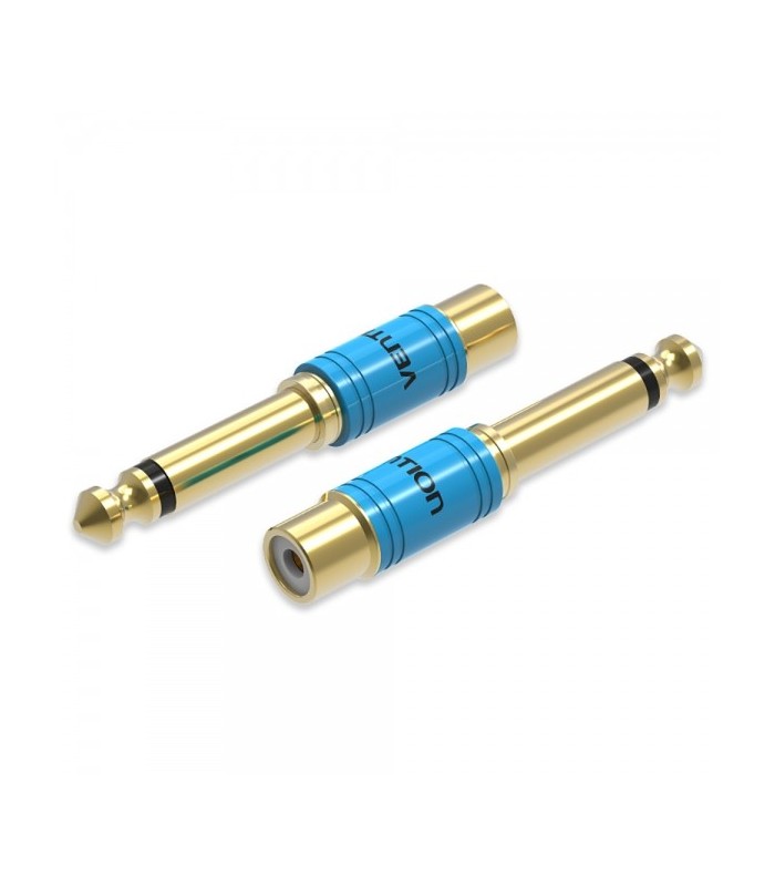ADAPTADOR VENTION RCA HEMBRA A JACK 6 5 MACHO AZUL