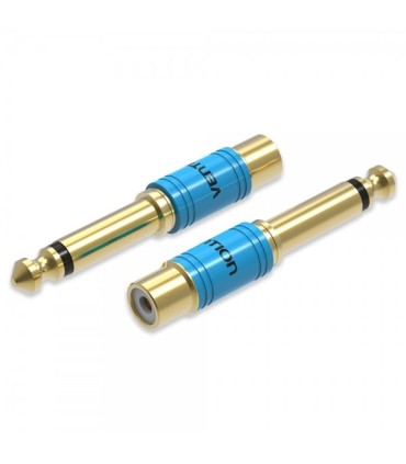 ADAPTADOR VENTION RCA HEMBRA A JACK 6 5 MACHO AZUL