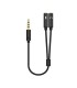 CABLE BIFURCADOR AISENS JACK 3,5mm  4 PINES  A 2X JACK H  3 PINES  NEGRO - 0,25 METROS