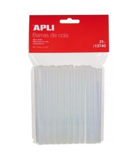 BARRAS DE SILICONA APLI 7 5mm X 10cm BOLSA DE 25 UNIDADES