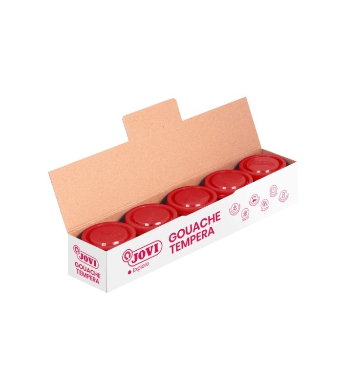 TEMPERA ESCOLAR JOVI ROJO BERMELLON 35ml -  USO CON PINCEL, RODILLO O ESPATULA