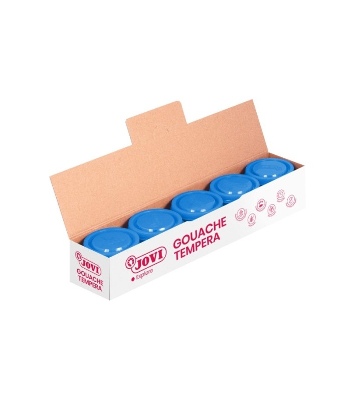 TEMPERA ESCOLAR JOVI AUL CYAN 35ml -  USO CON PINCEL, RODILLO O ESPATULA