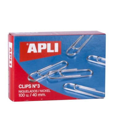 CLIPS Nº3 40mm APLI CAJA 100 UNIDADES