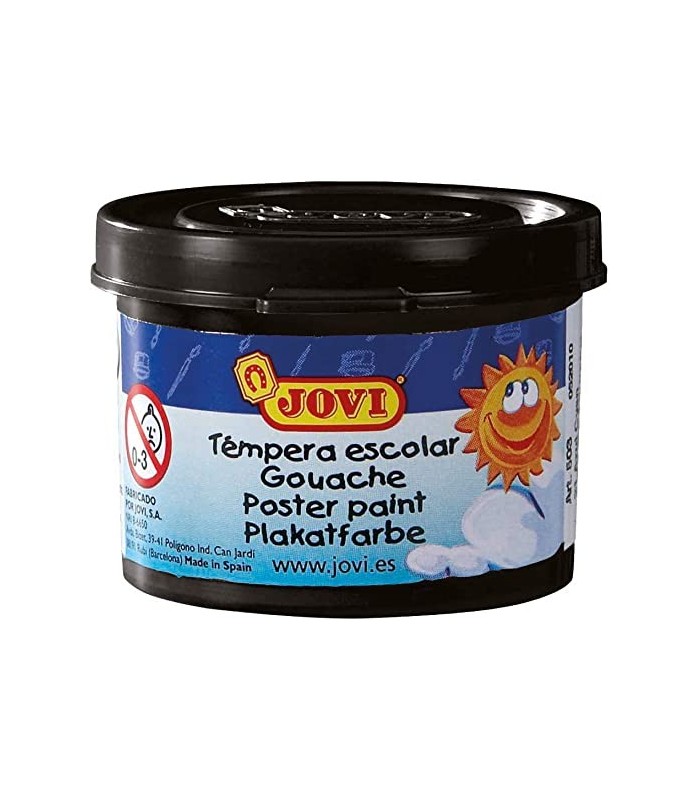 TEMPERA ESCOLAR JOVI NEGRO 35ml -  USO CON PINCEL, RODILLO O ESPATULA