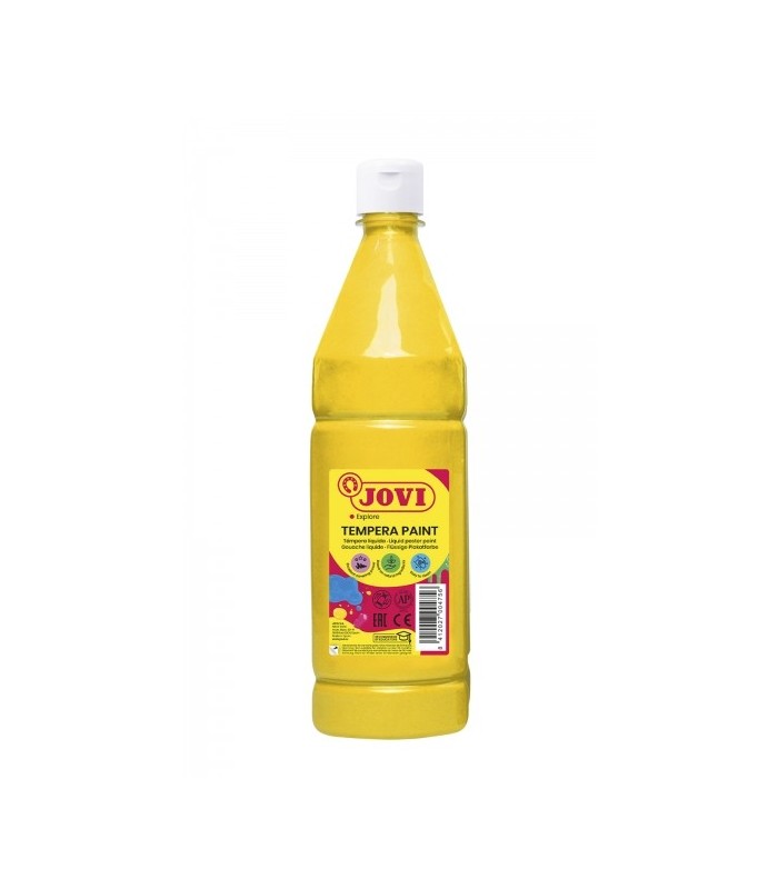TEMPERA ESCOLAR JOVI AMARILLO 1 LITRO - ALTO PODER CUBRIENTE - SECADO RAPIDO