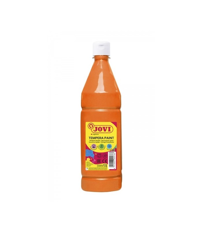 TEMPERA ESCOLAR JOVI NARANJA 1 LITRO - ALTO PODER CUBRIENTE - SECADO RAPIDO