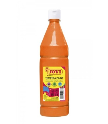 TEMPERA ESCOLAR JOVI NARANJA 1 LITRO - ALTO PODER CUBRIENTE - SECADO RAPIDO