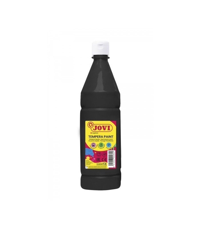 TEMPERA ESCOLAR JOVI NEGRA 1 LITRO - ALTO PODER CUBRIENTE - SECADO RAPIDO