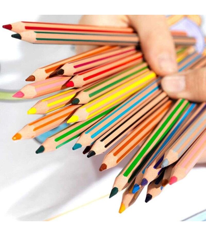 LAPICES COLORES EVOLUTION STRIPES BIC PACK 12 UNIDADES - FABRICADOS EN RESINA
