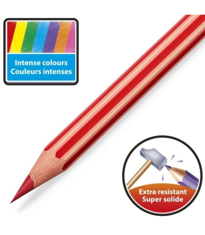 LAPICES COLORES EVOLUTION STRIPES BIC PACK 12 UNIDADES - FABRICADOS EN RESINA