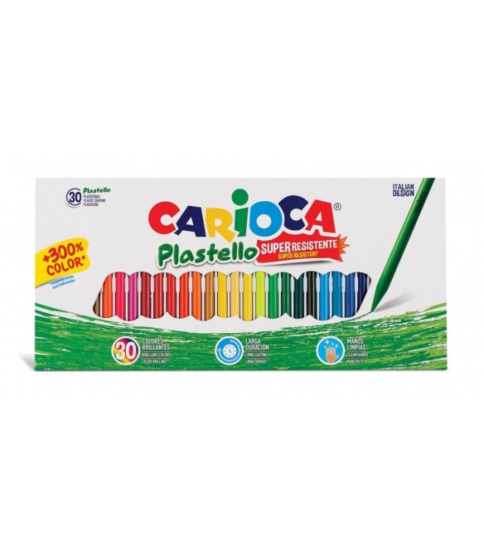CERAS CARIOCA PLASTELLO PACK 30 UNIDADES - EXTRA LIMPIAS - FACILES DE AFILAR