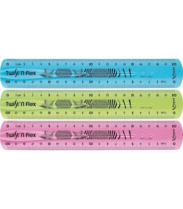 REGLA FLEXIBLE 20cm MAPED - IRROMPIBLE - COLORES ALEATORIOS AZUL, ROSA Y VERDE