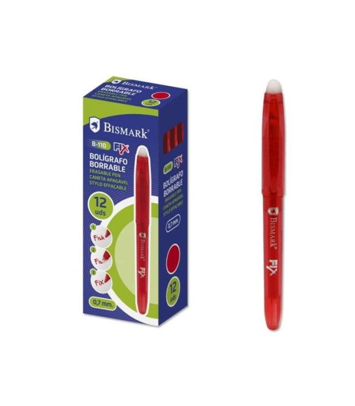 BOLIGRAFO BORRABLE ROJO BISMARK 0 7mm