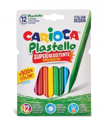 CERAS CARIOCA PLASTELLO PACK 12 UNIDADES - EXTRA LIMPIAS - FACILES DE AFILAR