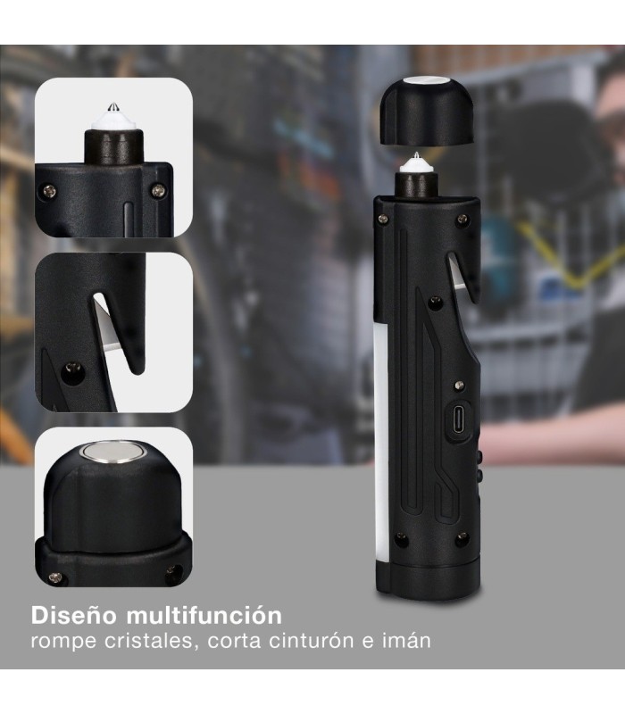 LINTERNA DE SEGURIDAD LED GSC 1 2W - RECARGABLE USB C - CORTA CINTURONES Y ROMPE CRISTALES