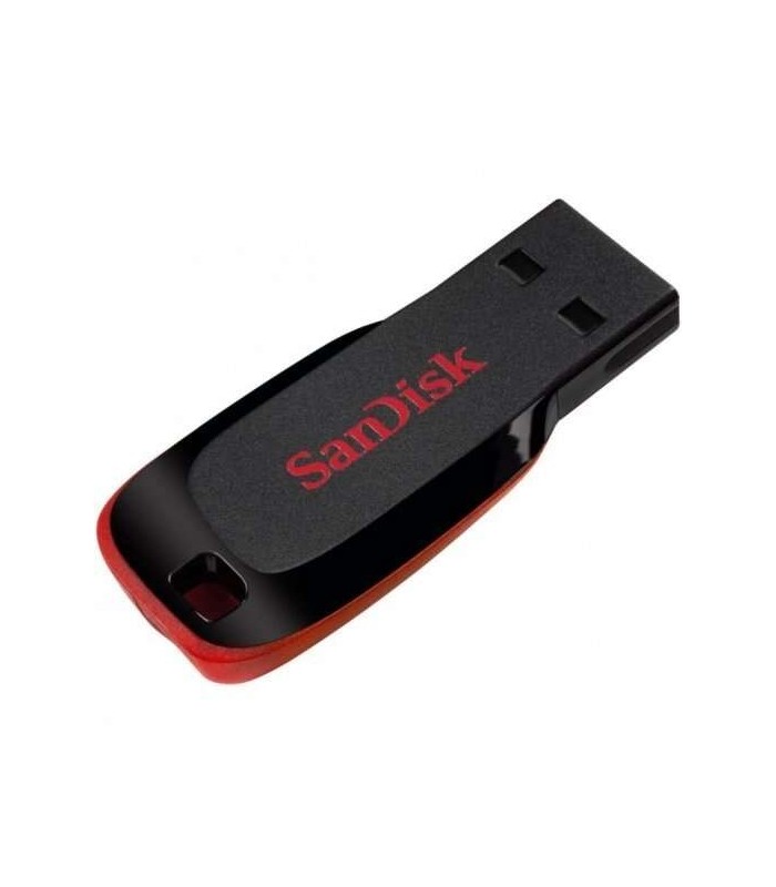 PENDRIVE SANDISK CRUZER BLADE MEMORIA USB 2 0 64GB - SIN TAPA - COLOR NEGRO Y ROJO