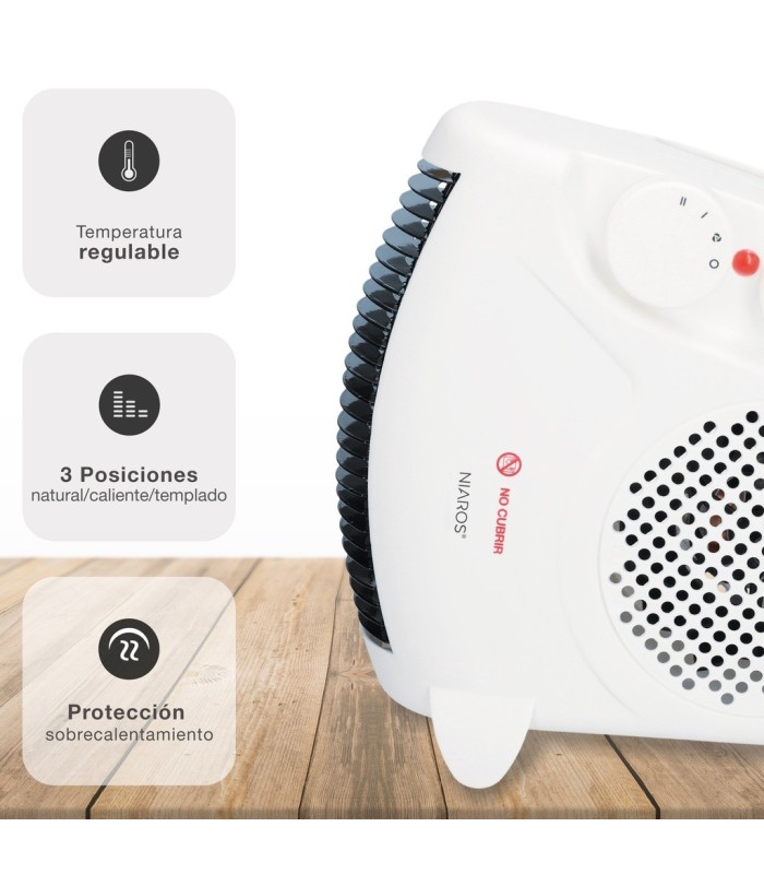 CALEFACTOR VERTICAL-HORIZONTAL BIKIS GSC BLANCO - POTENCIA MAXIMA 2000W - 3 POSICIONES