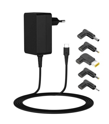 CARGADOR UNIVERSAL LEOTEC 45W USB-C POWER DELIVERY 3 0 - 5 CONECTORES - MAXIMA PROTECCION