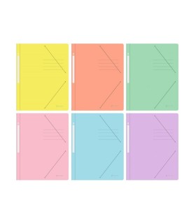 CARPETA PASTEL GOMAS Y SOLAPA WATER REPELLENT BISMARK SURTIDA COLORES