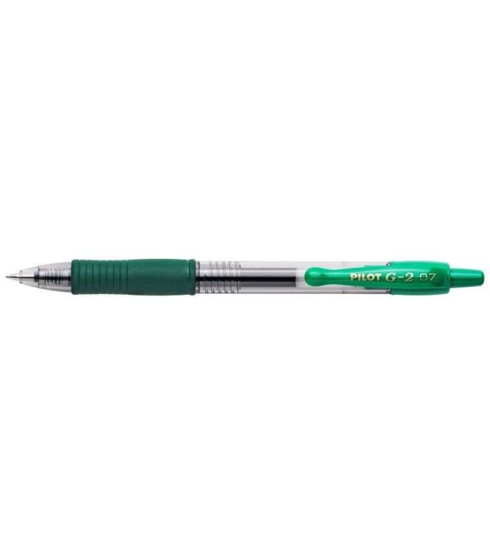 BOLIGRAFO PILOT DE GEL G2 ROLLERBALL VERDE - PUNTA DE BOLA REDONDA 0.7mm - TRAZO 0.32mm