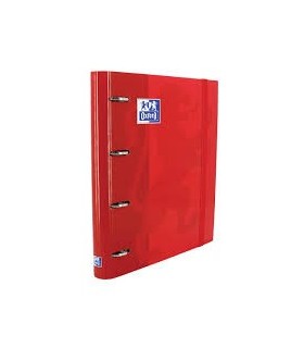 CARPETA 4 ANILLAS OXOFD CON RECAMBIO Y GOMA ROJO
