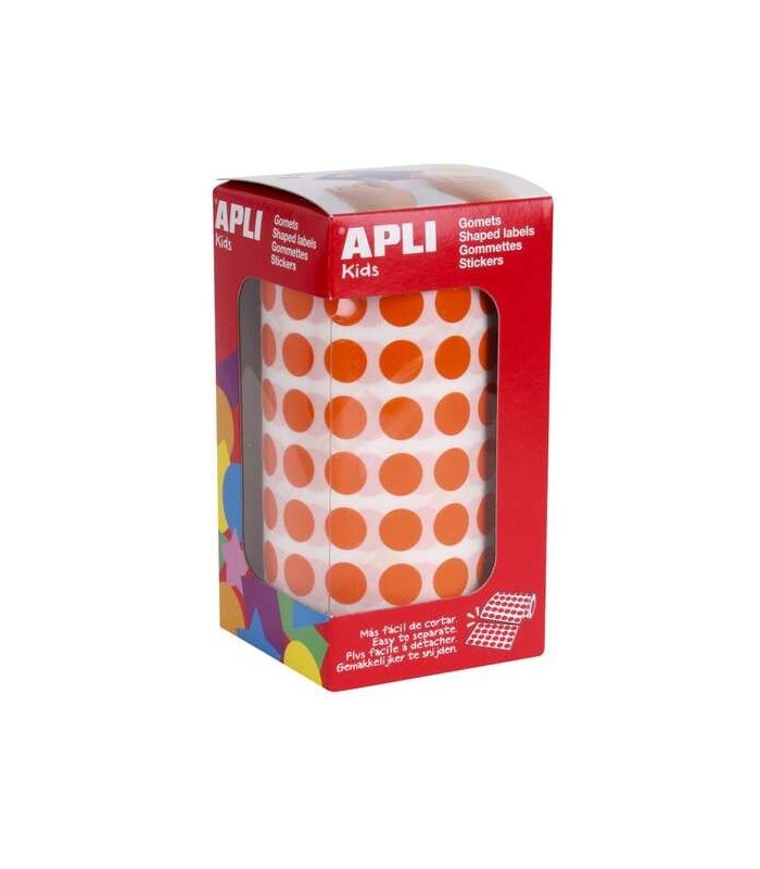 GOMET CIRCUlLOS PEQUEÑOS NARANJA 10 5mm - ROLLO 5192 UNIDADES - 59 HOJAS PRETROQUELADAS