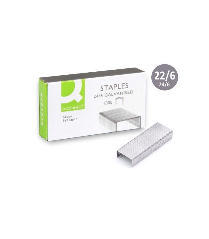 GRAPAS GALVANIZADAS Q-CONNET 24-6 - CAJA 1000 UNIDADES