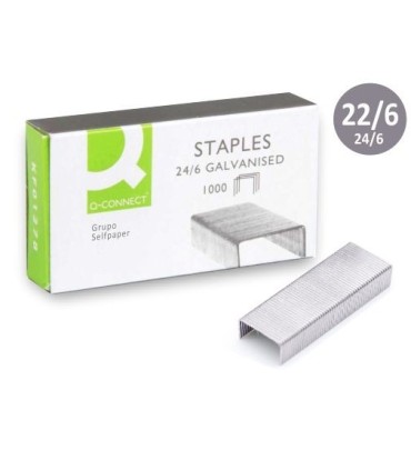 GRAPAS GALVANIZADAS Q-CONNET 24-6 - CAJA 1000 UNIDADES