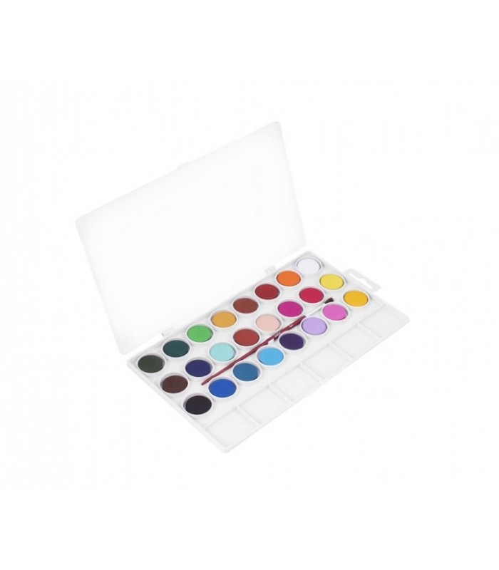ACUARELAS JOVI PACK 24 COLORES SURTIDOS - PASTILLA 22mm + PINCEL - BRILLANTES