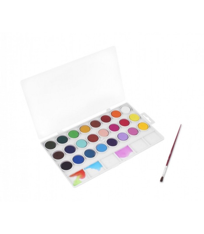 ACUARELAS JOVI PACK 24 COLORES SURTIDOS - PASTILLA 22mm + PINCEL - BRILLANTES