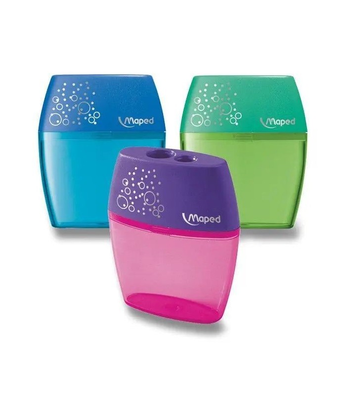 SACAPUNTAS 2 ORIFICIOS MAPED SHAKER GRANDE - FORMA ERGONOMICA - COLORES SURTIDOS