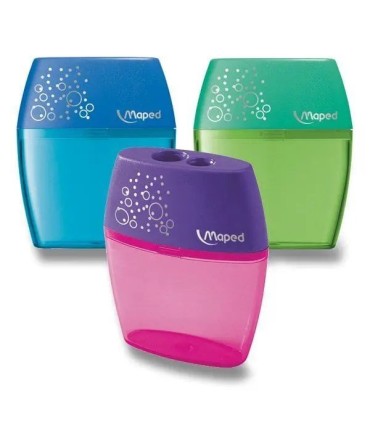 SACAPUNTAS 2 ORIFICIOS MAPED SHAKER GRANDE - FORMA ERGONOMICA - COLORES SURTIDOS