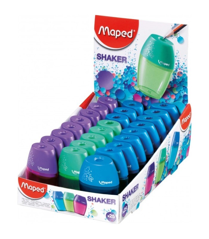 SACAPUNTAS 1 ORIFICIO MAPED SHAKER - FORMA ERGONOMICA - COLORES SURTIDOS