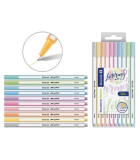 ESTUCHE ROTULADORES 10 UNIDADES PUNTA FINA 0 4mm LETTERING PASTEL BISMARK