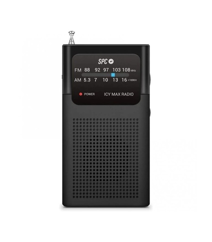 RADIO PORTATIL ANALOGICA SPC ICY MAX NEGRA - FM-AM - ALIMENTACION CON PILAS - JACK 3 5mm
